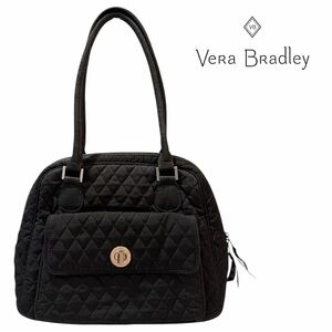 Vera Bradley Black Quilted Bowler Tote Bag